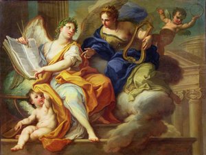 Urania en Erato door Sebastiano Conca