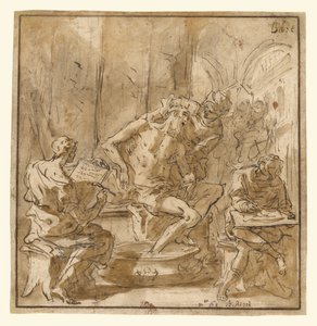 De dood van Seneca (recto); Studie van een man (verso) door Sebastiano Ricci
