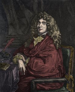 Portret van Jean-Baptiste Poquelin, bekend als Moliere (Jean Baptiste Poquelin) door Sébastien Bourdon