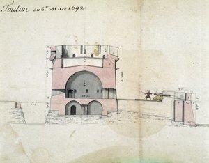 Fortificatie van Toulon door Vauban op 06/03/1692 door Sebastien Le Prestre de Vauban