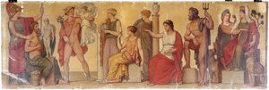 "Prometheus modelleert de eerste mens", compositie uit het atrium van het Pompeiaanse huis van Prins Napoleon, circa 1860