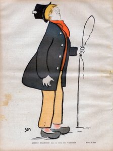 Albert Jules Dumont (1862-1932) genaamd Albert Brasseur, acteur van boulevardtheater en operette in het tijdschrift Varietes - Karikatuur door SEM (Georges Goursat) (1863-1934) in Le rire van 1902 door Sem