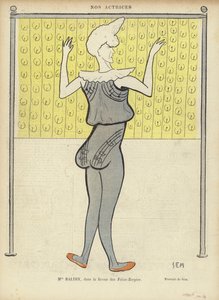 Louise Balthy, Franse actrice, bij de Folies-Bergere, illustratie voor Le Rire door Sem