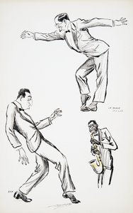 Twee heren in zwarte stropdas voeren La Danse Havas uit op de saxofoon, uit White Bottoms, uitgegeven 1927