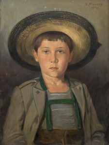 Portret van Robert Maurer, zoon van de kunstenaar, op negenjarige leeftijd