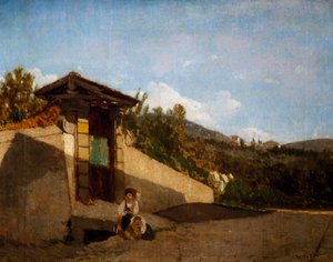 Portiek van Villa Toscana, ca. 1861 door Serafino de Tivoli