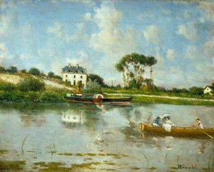 De Seine in Bougival door Serafino de Tivoli