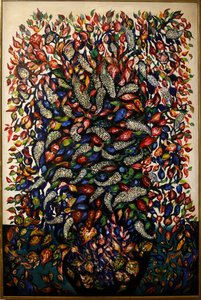 Bloemen en fruit, ca. 1920 door Seraphine Louis