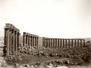 Het ovale zuilengalerij vanuit het noordwesten, Jerash, 1867 door Sergeant Henry Phillips