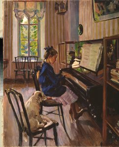 Aan de piano door Sergei Arsenevich Vinogradov