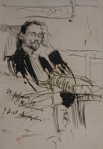 Portret van Alexey Alexandrovich Bakhrushin, 1908 door Sergei Arsenevich Vinogradov