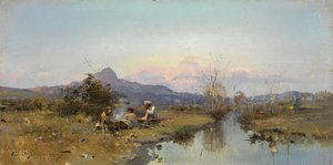 De jagers rusten door Sergei Ivanovich Vasilkovsky