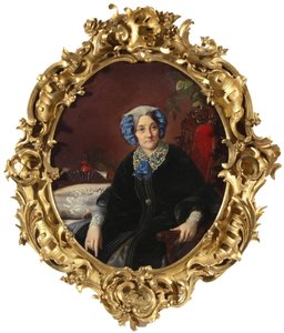 Portret van prinses Isabella Adamovna Gagarina 1800-1886, geboren gravin Walewska, 1850s door Sergei Konstantinovich Zaryanko