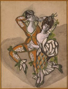 Kostuumontwerp voor het toneelstuk Het Huwelijk van Figaro door P. de Beaumarchais, 1915 door Sergei Yurievich Sudeykin