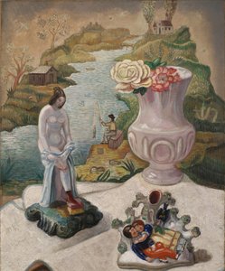 Porseleinen Figuren en Bloemen door Sergei Yurievich Sudeykin
