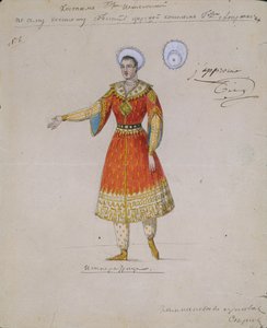 Kostuumontwerp voor het ballet Tsarina Syuyumbeki door A. Blanche, 1832