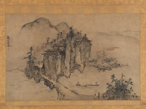 Landschap met rotsachtige afgrond, 16e eeuw
