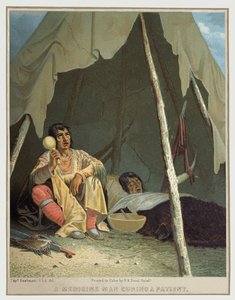 Inheemse Amerikaanse sjamaan, ca. 1850 (illustratie)