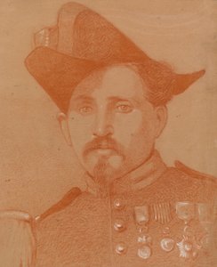 Portret van een Italiaanse soldaat door Severin Falkman