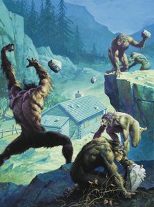 Big Foot, of legendarische Amerikaanse Man-Apes (gouache op papier) door Severino Baraldi
