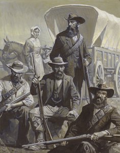 Boerensoldaten en wagen.