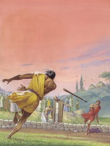 Romulus en Remus (gouache op papier) door Severino Baraldi