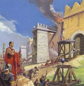 Scipio Aemilianus leidt de aanval op Carthago door Severino Baraldi