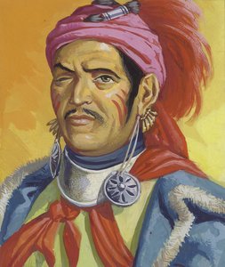 Tecumseh en Tenskwatawa (gouache op papier)