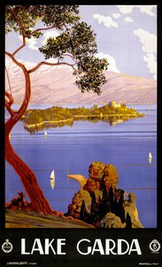 Vintage Poster voor het Gardameer, Italië