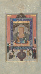 Bahram Gur in het Donkere Paleis op Zaterdag, Folio 207 uit een Khamsa