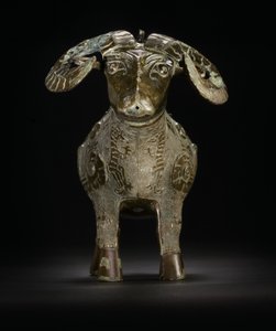 Rituele wijnvat in de vorm van een ram, Gong door Shang Dynasty Chinese School