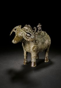 Rituele wijnvat in de vorm van een ram, Gong, late Shang-dynastie