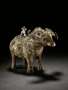 Rituele ramvormige wijnvaat, Gong, late Shang-dynastie door Shang Dynasty Chinese School