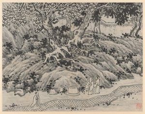 Twaalf Zichten op de Tijgerheuvel, Suzhou: De Bron van de Dwaas door Shen Zhou