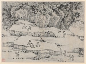 Twaalf uitzichten van Tiger Hill, Suzhou: Het knikkende stenen terras, Tiger Hill..., na 1490 door Shen Zhou