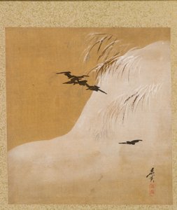 Vogels in Sneeuw uit Album van Schilderijen door de Eerwaarde Zeshin door Shibata Zeshin