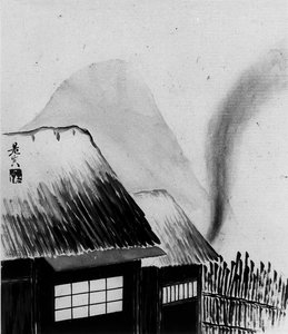 Cottage en Bergen, 19e eeuw door Shibata Zeshin