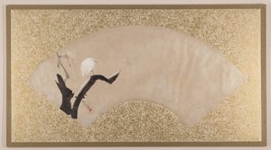 Zilverreiger op een boomstronk door Shibata Zeshin