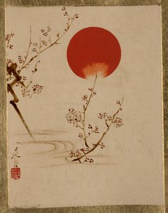 Zon en pruimentakken door Shibata Zeshin