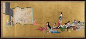 De vier kunsten [rechterhelft van een paar] door Shibata Zeshin