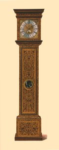 Klok ingelegd met donkere marqueterie, 1905 door Shirley Charles Llewellyn Slocombe