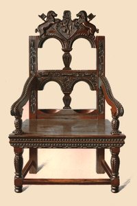 Eiken Cacqueteuse stoel, 1904 door Shirley Charles Llewellyn Slocombe