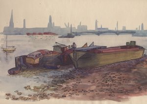 Aken op de Theems in Londen, 1951