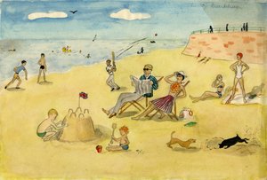 Strandscène, ca. 1946 door Shirley Markham