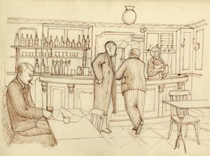 Caféscène, Parijs, Frankrijk, ca. 1951 door Shirley Markham