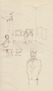Wachter in een Kunstgalerij door Shirley Markham