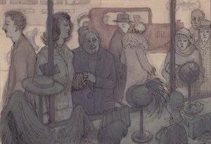 Hoedenwinkel etalage, ca. 1952 door Shirley Markham
