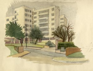 Moderne gebouwen, Londen, ca. 1950 door Shirley Markham