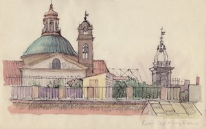 Uitzicht vanaf het dak, Rome, ca. 1950