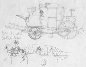 Royal Mail coach, 1820, ca. 1950 door Shirley Markham